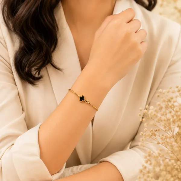 Premium_Black_Clover_Charm_Gold_Plated_Girls_Bracelet_Set_of_2_|_Anti_Tarnish_|_Elegant_Fashion_Bracelet_for_Women_&_Girls