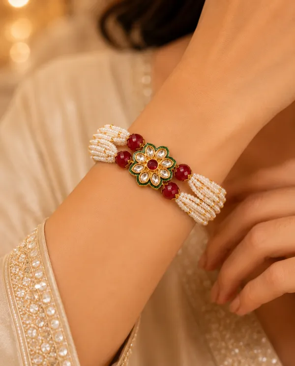 Red_Kundan_Pearl_Bracelet_for_Women_|_Floral_Designer_Pearl_Bracelet_|_Traditional_Ethnic_Jewellery
