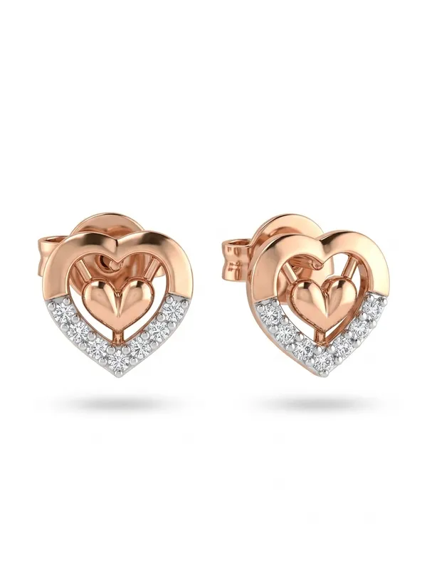 Rose_Gold_&_Diamond_Nested_Heart_Stud_Earrings