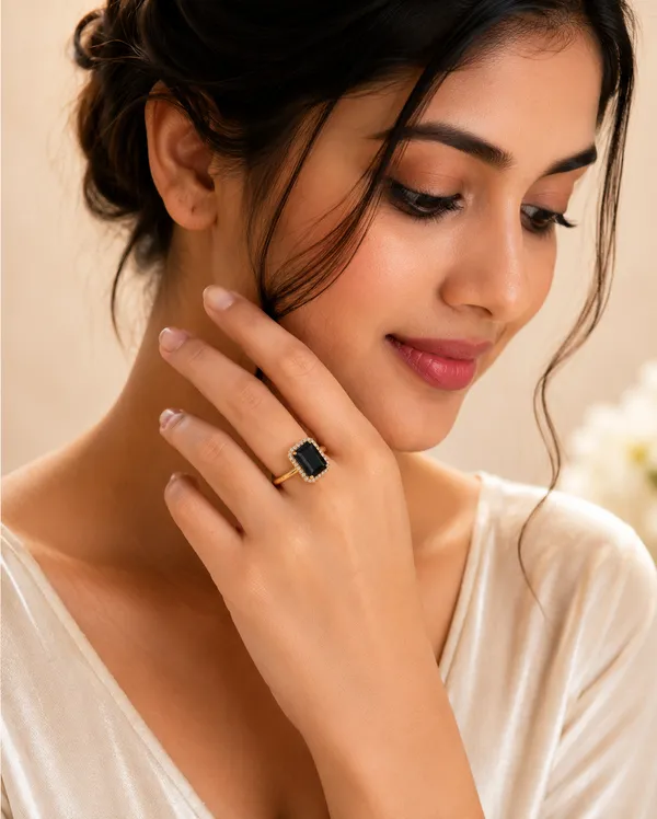 Royal_Black_Emerald_Cut_1_Gram_Gold_Plated_Ring_with_American_Diamond_Halo