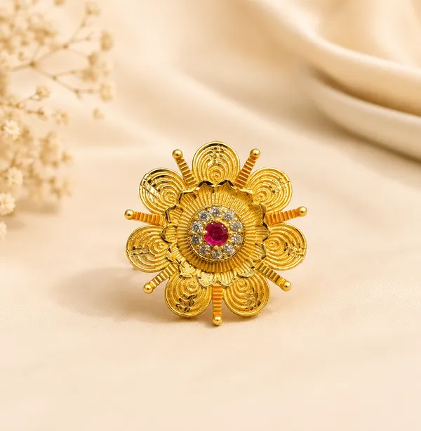 Royal_Floral_Temple_Design_1_Gram_Gold_Plated_Adjustable_Ring_|_Ruby_&_American_Diamond_Studded_|_Anti_Tarnish_Ring_for_Women