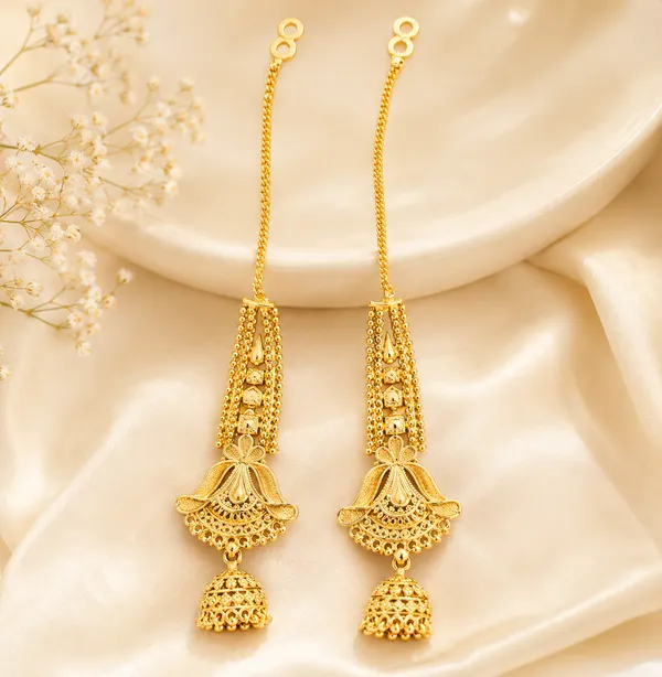 Royal_Gold_Plated_Long_Chain_Jhumki_Earrings