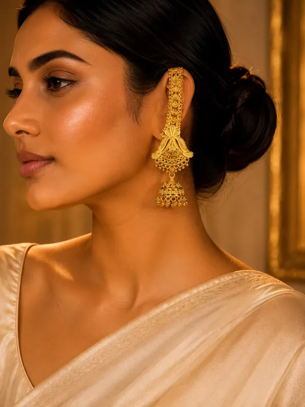 Royal_Gold_Plated_Long_Chain_Jhumki_Earrings