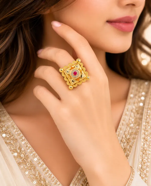 Royal_Heritage_Square_Temple_Design_1_Gram_Gold_Plated_Adjustable_Ring_|_Ruby_&_American_Diamond_Studded_|_Anti_Tarnish_Ring_for_Women