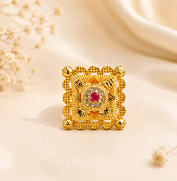 Royal_Heritage_Square_Temple_Design_1_Gram_Gold_Plated_Adjustable_Ring_|_Ruby_&_American_Diamond_Studded_|_Anti_Tarnish_Ring_for_Women