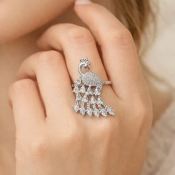 Royal_Peacock_American_Diamond_Adjustable_Ring_for_Women_|_Silver_Finish_Imitation_Jewellery_|_Party_Wear_Fashion_Ring