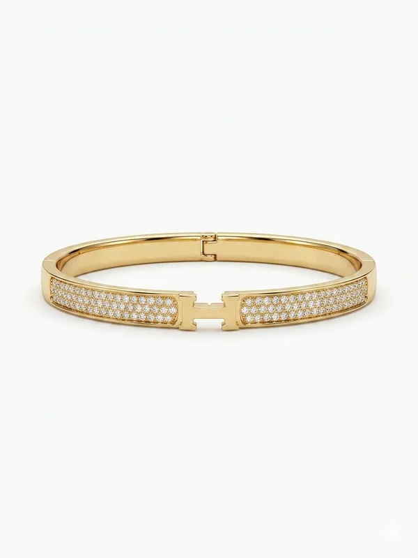 Gold_Tone_Pave_Diamond_Hinged_Bracelet_For_Women