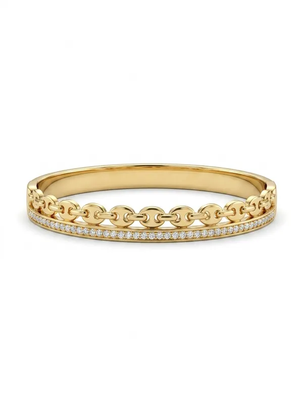 Gold_Plated_Chain_Link_Diamond_Studded_Bracelet_For_Women