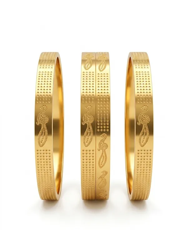 1_Gram_Gold_Plated_Engraved_Bangle_Set_For_Women