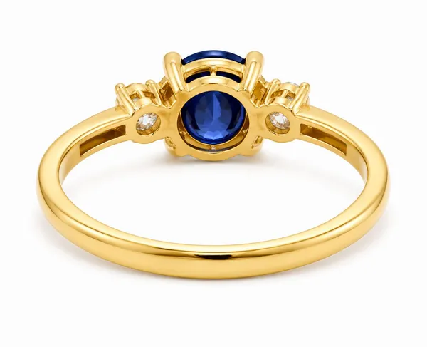 14K_Yellow_Gold_Blue_Gemstone_Diamond_Ring_–_0.15_Ct_Natural_Diamonds