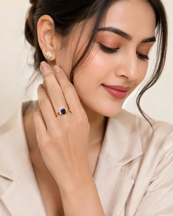 14K_Yellow_Gold_Blue_Gemstone_Diamond_Ring_–_0.15_Ct_Natural_Diamonds