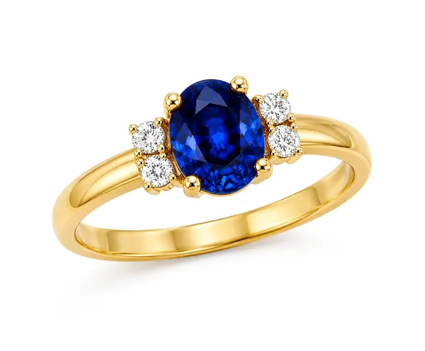14K_Yellow_Gold_Blue_Gemstone_Diamond_Ring_–_0.15_Ct_Natural_Diamonds