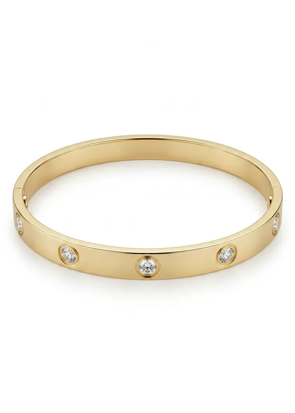 Gold-Tone_Crystal-Studded_Bracelet_For_Women
