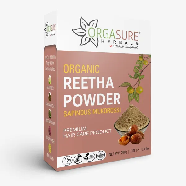 Orgasure_Reetha_Soapnut_Powder_For_Hair_Sapindus_Mukorossi_200_G_Pack_Of_3