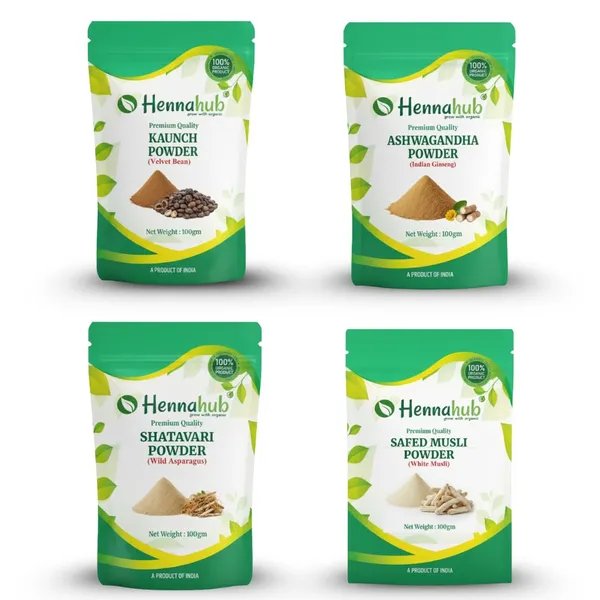 Hennahub_Men_S_Performance_Vitality_Combo_Ashwagandha_Safed_Musli_Shatavari_Kaunch_Beej_Powder_Pack_Of_4_X_100_G_Strength_Stamina_Energy_Wellness_Support_100_Ayurvedic