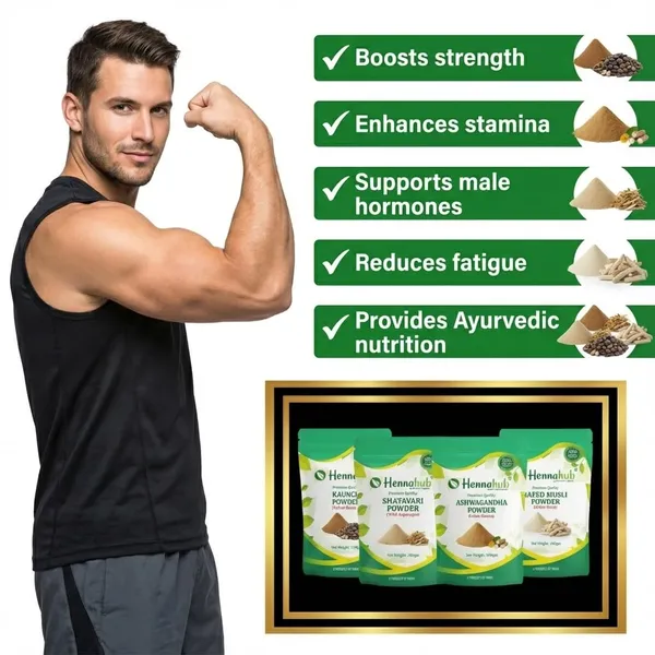 Hennahub_Men_S_Performance_Vitality_Combo_Ashwagandha_Safed_Musli_Shatavari_Kaunch_Beej_Powder_Pack_Of_4_X_100_G_Strength_Stamina_Energy_Wellness_Support_100_Ayurvedic