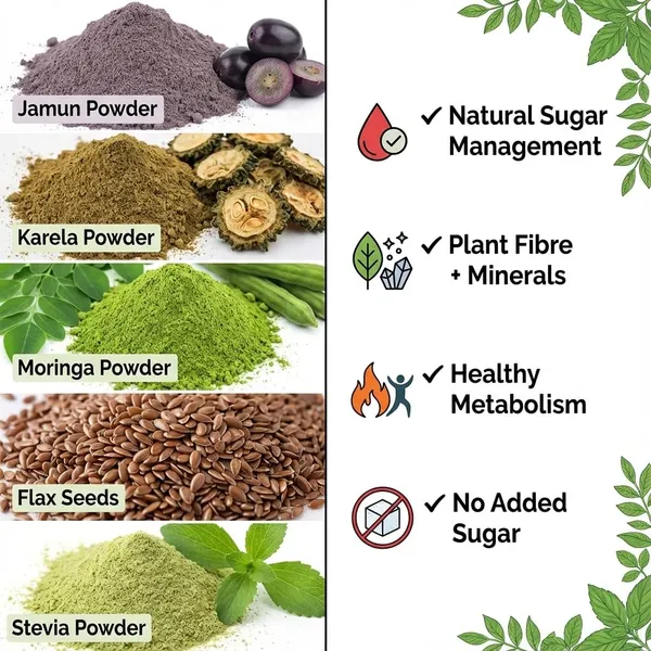 Hennahub_Complete_Sugar_Care_Combo_Jamun_Powder_Karela_Powder_Moringa_Powder_Flax_Seeds_Stevia_Powder_Pack_Of_5_Blood_Sugar_Management_Metabolism_Weight_Control_Ayurvedic_Daily_Support