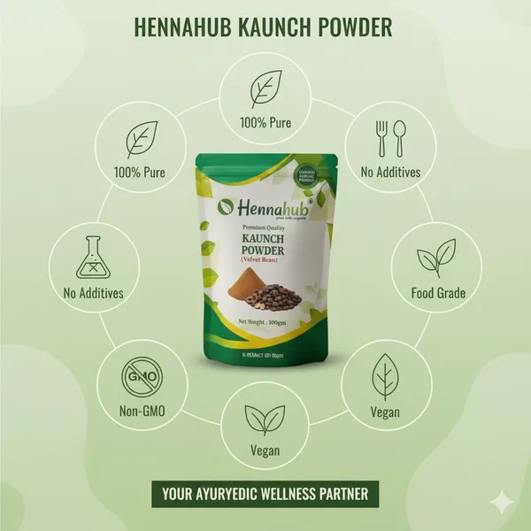 Hennahub_Kaunch_Powder_Food_Grade_100_Gm_Pack_Pure_Mucuna_Pruriens_Seed_Powder_Natural_Botanical_Ingredient_For_Warm_Drinks_Smoothies_Herbal_Mixes_Pack_Of_2