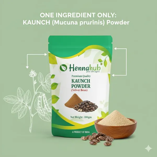 Hennahub_Kaunch_Powder_Food_Grade_100_Gm_Pack_Pure_Mucuna_Pruriens_Seed_Powder_Natural_Botanical_Ingredient_For_Warm_Drinks_Smoothies_Herbal_Mixes_Pack_Of_2
