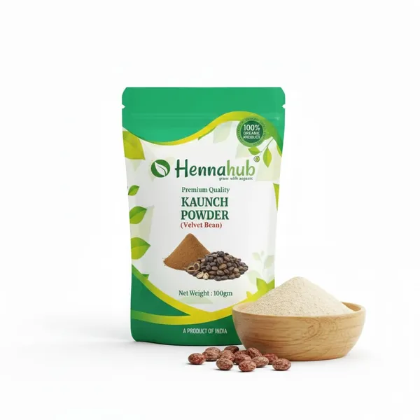 Hennahub_Kaunch_Powder_Food_Grade_100_Gm_Pack_Pure_Mucuna_Pruriens_Seed_Powder_Natural_Botanical_Ingredient_For_Warm_Drinks_Smoothies_Herbal_Mixes_Pack_Of_2