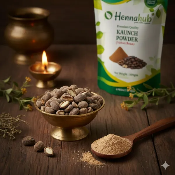 Hennahub_Kaunch_Powder_Food_Grade_100_Gm_Pack_Pure_Mucuna_Pruriens_Seed_Powder_Natural_Botanical_Ingredient_For_Warm_Drinks_Smoothies_Herbal_Mixes_Pack_Of_2