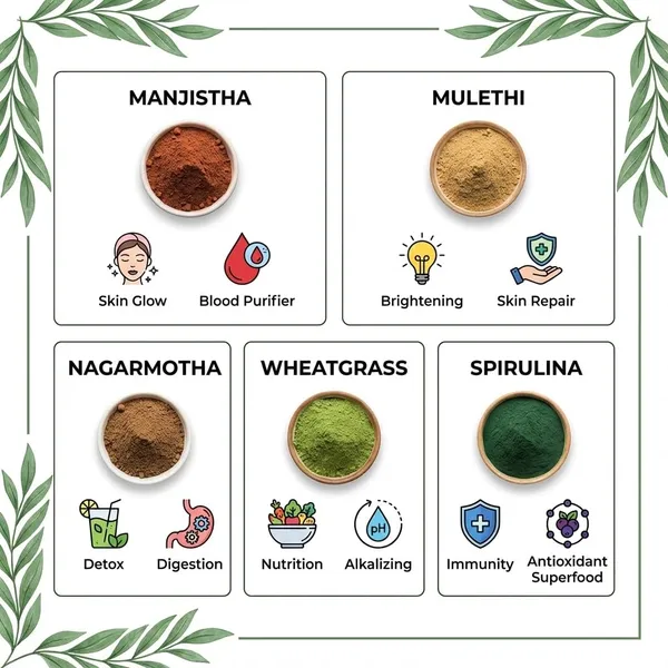 Hennahub_Advanced_Skin_Blood_Detox_Combo_Manjistha_Mulethi_Nagarmotha_Wheatgrass_Spirulina_Powder_Pack_Of_5_100_G_Skin_Glow_Detox_Cleanse_Immunity_Daily_Nutrition_Ayurvedic_Purifying_Blend