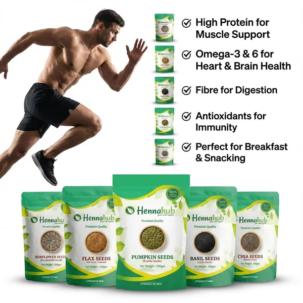 Hennahub_5_In_1_Super_Seeds_Power_Combo_Pumpkin_Sunflower_Flax_Chia_Basil_Seeds_Pack_Of_5_X_100_G_Omega_Rich_High_Protein_Fibre_Loaded_Superfood_Mix_For_Healthy_Breakfast_Snacking