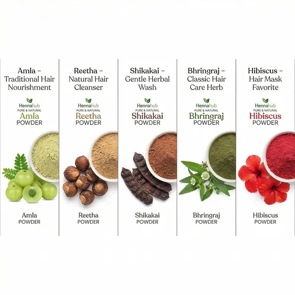 Hennahub_Amla,_Reetha,_Shikakai,_Bhringraj_and_Hibiscus_Powder_for_Hair_Growth_&_Hair_Mask,_200g_each_(Combo_Pack_of_5)