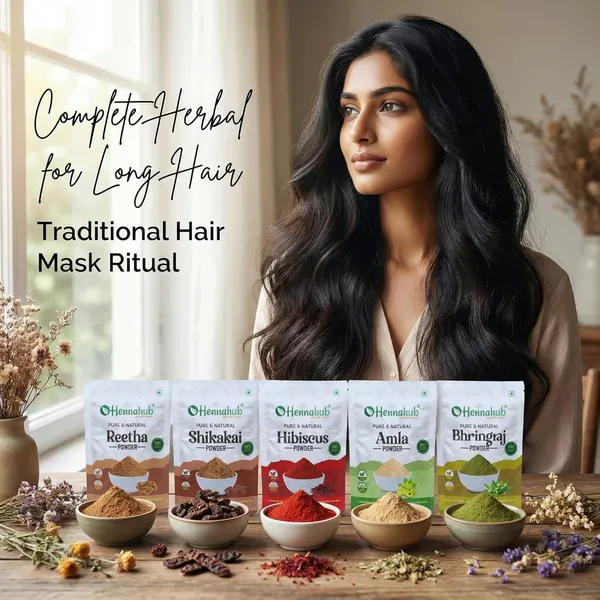 Hennahub_Amla,_Reetha,_Shikakai,_Bhringraj_and_Hibiscus_Powder_for_Hair_Growth_&_Hair_Mask,_200g_each_(Combo_Pack_of_5)