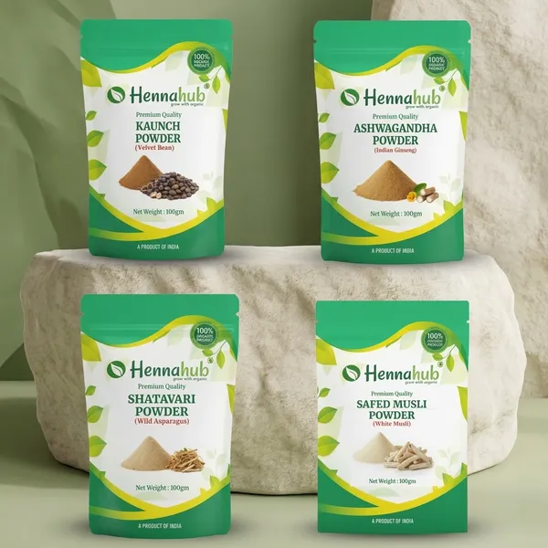 Hennahub_Men_S_Performance_Vitality_Combo_Ashwagandha_Safed_Musli_Shatavari_Kaunch_Beej_Powder_Pack_Of_4_X_100_G_Strength_Stamina_Energy_Wellness_Support_100_Ayurvedic