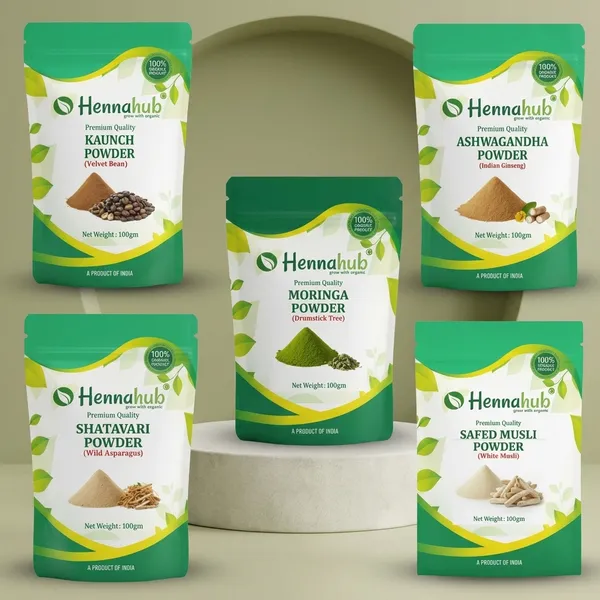 Hennahub_Advanced_Men_S_Performance_Combo_Ashwagandha_Safed_Musli_Shatavari_Kaunch_Beej_Moringa_Powder_Pack_Of_5_X_100_G_Strength_Energy_Vitality_Daily_Nutrition_Ayurvedic_Wellness_Boost