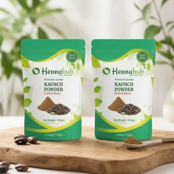 Hennahub_Kaunch_Powder_Food_Grade_100_Gm_Pack_Pure_Mucuna_Pruriens_Seed_Powder_Natural_Botanical_Ingredient_For_Warm_Drinks_Smoothies_Herbal_Mixes_Pack_Of_2