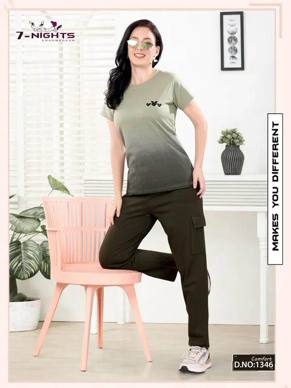 Olive_Green_Butterfly_Printed_Comfort_T-Shirt_and_Dark_Olive_Cargo_Joggers_Set_for_Women