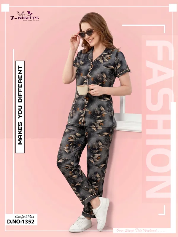 Black_Satin_Feather_Print_Comfort_Plus_Night_Suit_for_Women