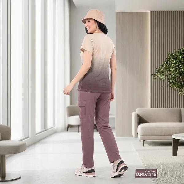 Beige_And_Dusty_Purple_Cotton_Blend_Ombre_Comfort_Fit_Night_Suit_For_Women