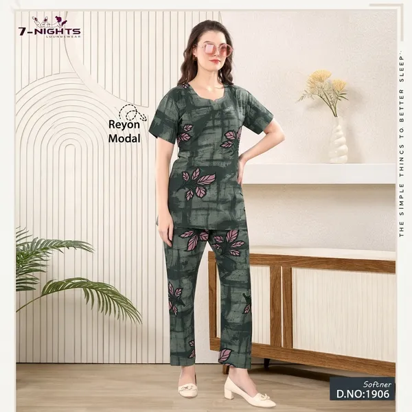 Green_Rayon_Modal_Floral_Print_Night_Suit_For_Women