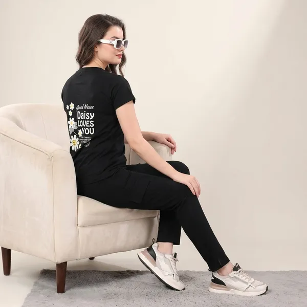 Black_Cotton_Printed_Short_Sleeve_Night_Suit_For_Women