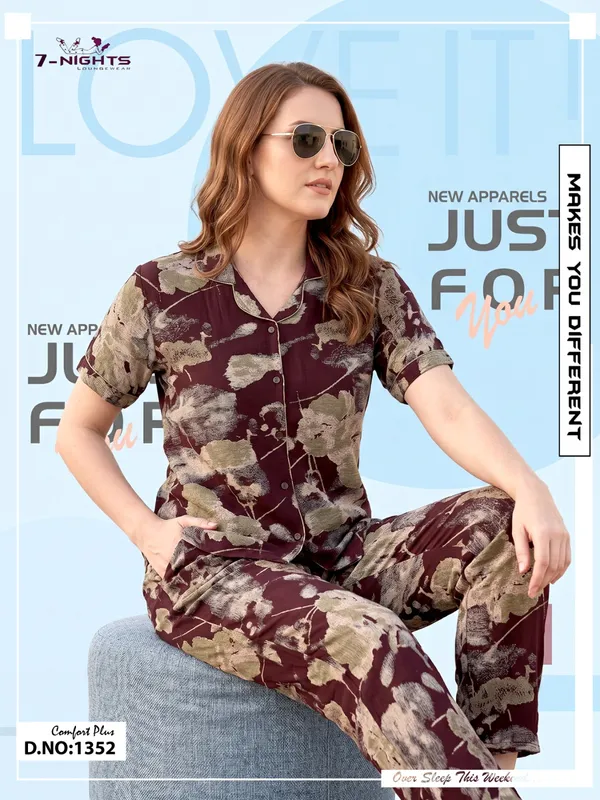 Maroon_Camouflage_Print_Comfort_Plus_Night_Suit_for_Women