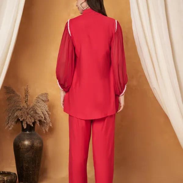 Red_Cotton_And_Polyester_Balloon_Sleeve_Embroidered_Co-Ord_Set_For_Women