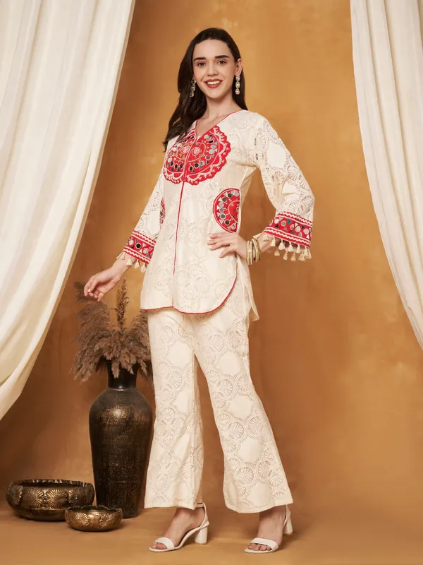 Cream_Cotton_Crochet_Bell-Bottom_Co-Ord_Set_For_Women