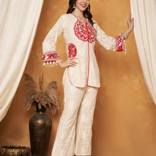 Cream_Cotton_Crochet_Bell-Bottom_Co-Ord_Set_For_Women