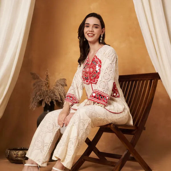 Cream_Cotton_Crochet_Bell-Bottom_Co-Ord_Set_For_Women