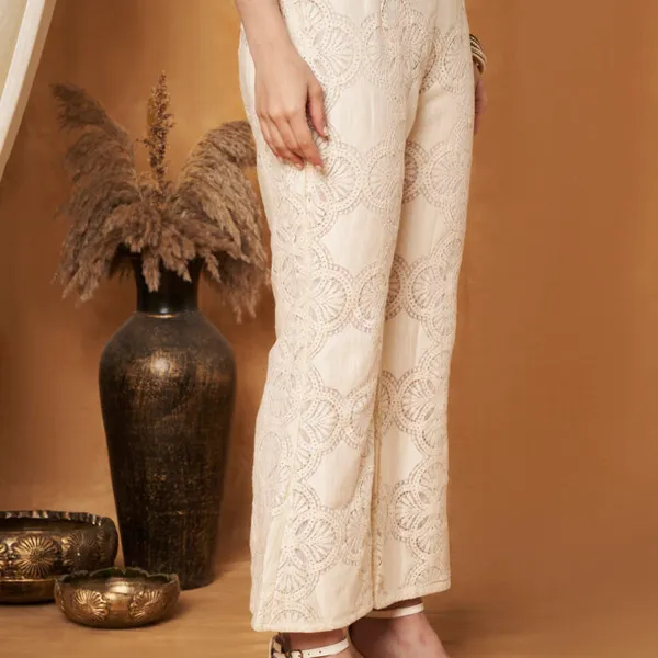 Cream_Cotton_Crochet_Bell-Bottom_Co-Ord_Set_For_Women