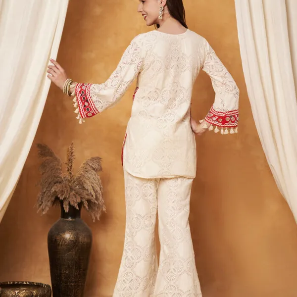 Cream_Cotton_Crochet_Bell-Bottom_Co-Ord_Set_For_Women