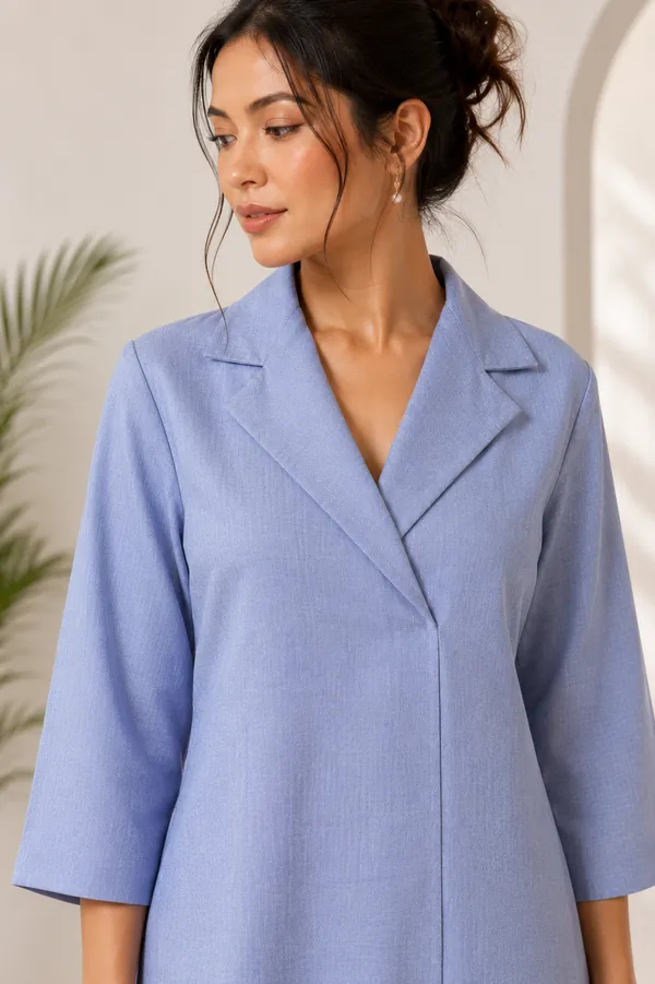 MOKA_Women_Blue_Linen_Kurta_with_Straight_Trousers_Co-Ord_Set