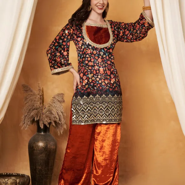 Multicolor_Polyester_Velvet_Printed_Embellished_Co-Ord_Set_For_Women