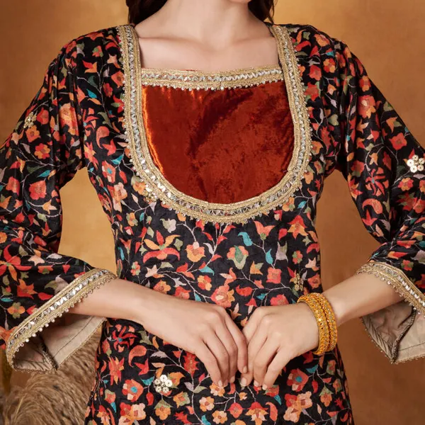 Multicolor_Polyester_Velvet_Printed_Embellished_Co-Ord_Set_For_Women
