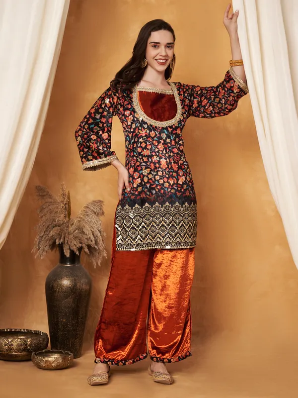 Multicolor_Polyester_Velvet_Printed_Embellished_Co-Ord_Set_For_Women