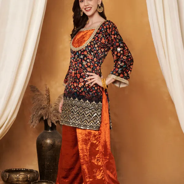 Multicolor_Polyester_Velvet_Printed_Embellished_Co-Ord_Set_For_Women