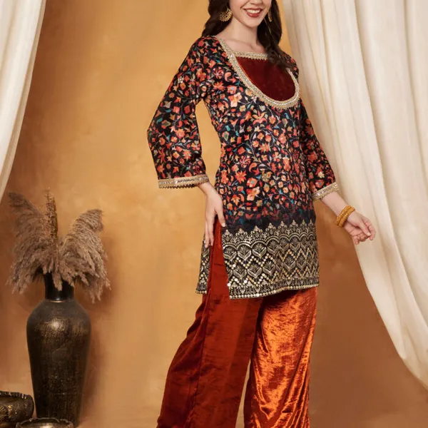 Multicolor_Polyester_Velvet_Printed_Embellished_Co-Ord_Set_For_Women